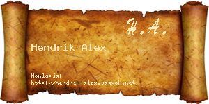 Hendrik Alex névjegykártya